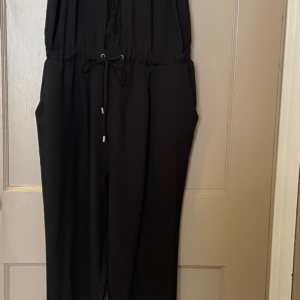 Elegant Black Jumpsuit with lace accent